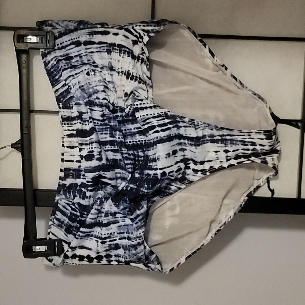 Torrid Tie-Dye Blue Bikini Swimsuit High Waist Bottom